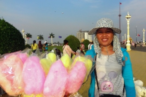 Kvinne som solgte sukkerspinn i Phnom Penh